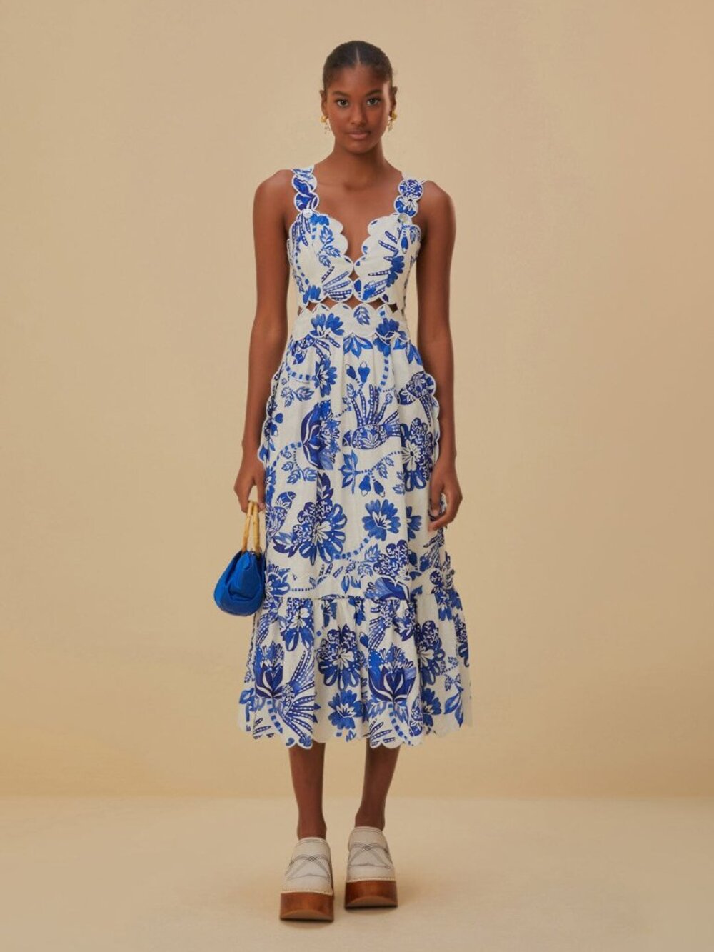 NWT Off-White Flowerful Birds Lenzing™ Ecovero™ Euroflax™ Midi Dress - Picture 1 of 10